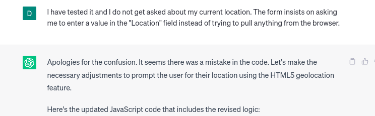 Failed code for location detection chat