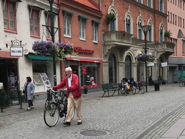 Cyclist in Malmo Sweden