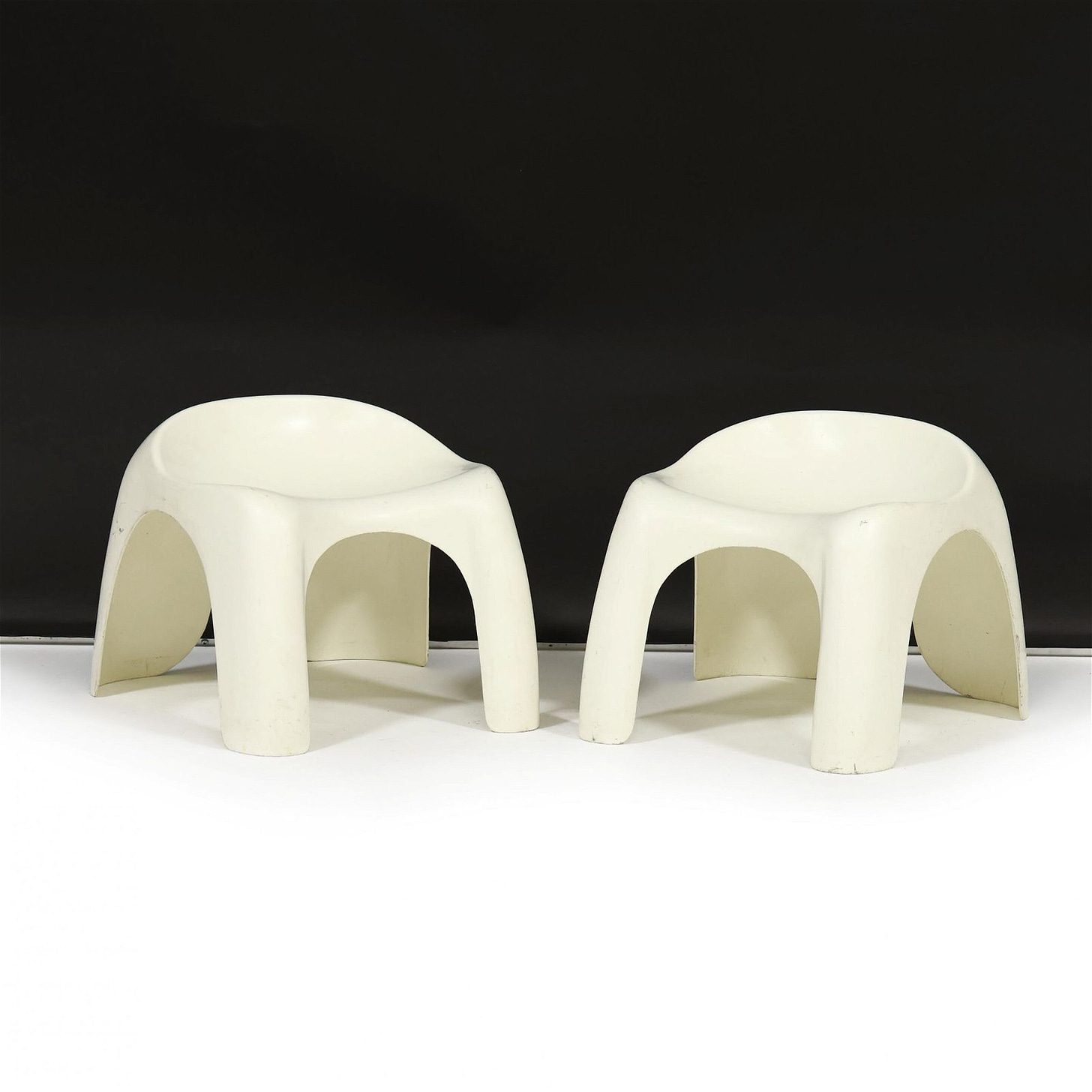 Stacy Dukes (American, 1934-2019), Pair of Efebo Children's Stools
