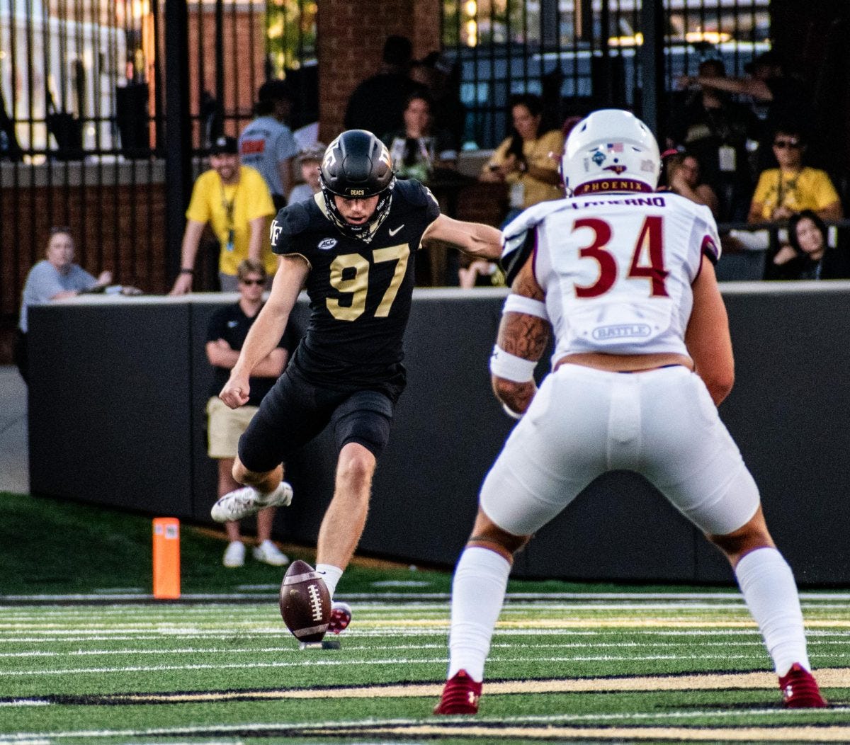 Caleb+Carlson+kicks+the+ball+off+to+Elon.