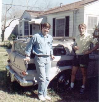 Richard Bartholomew (left) and Bruce Campbell Adamson (right) with the D713121 Rambler at its Robinson Street location in Austin, Texas, c. 1995. Copyright © 1995 Richard Bartholomew All Rights Reserved.