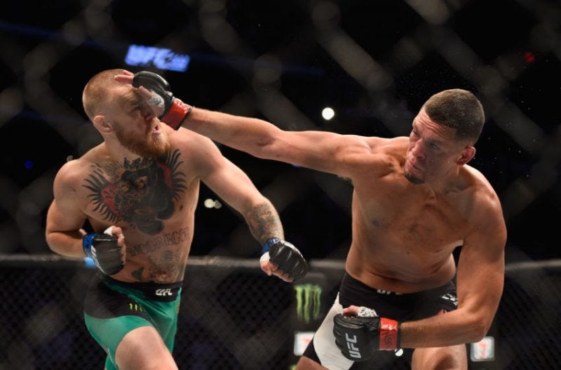 nate diaz slamming conor mcgregor head ufc 202