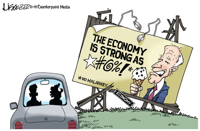 Editorial cartoon, Oct. 19, 2022: The economy