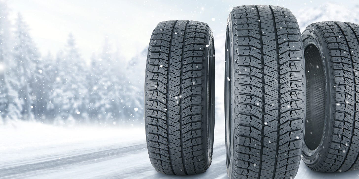Winter tires are designed to provide better traction and handling in cold, snowy, and icy conditions.