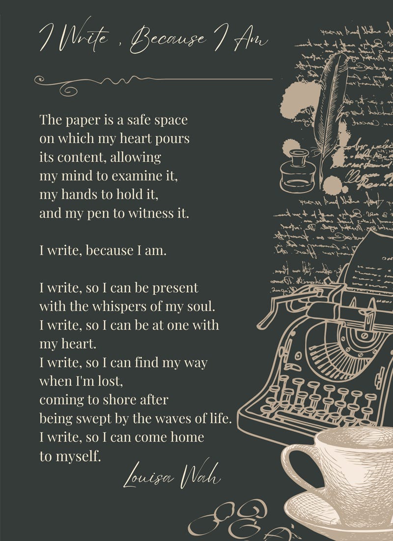 I Write, Because I Am