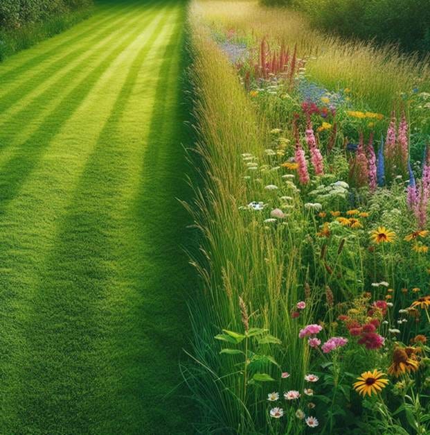 A long shot of a garden

Description automatically generated