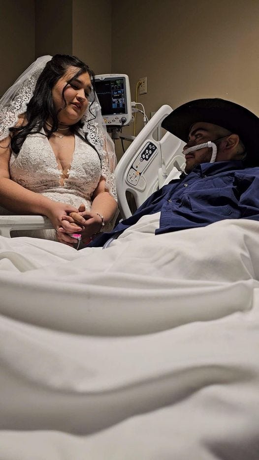 May be an image of 2 people, hospital and wedding