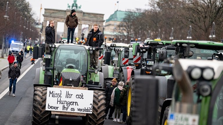 Gazdák tüntetése Berlinben (Fotó: dpa Bildfunk, picture alliance/dpa | Fabian Sommer)
