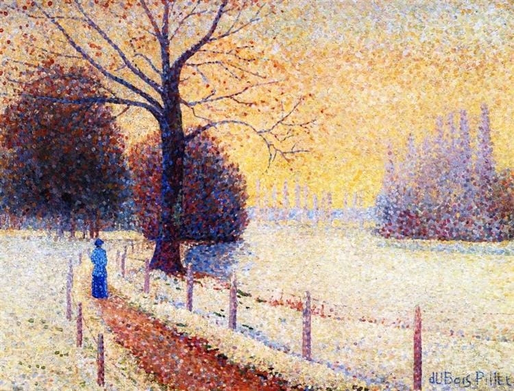 Le Puy in the Snow, 1889 - Albert Dubois-Pillet - WikiArt.org