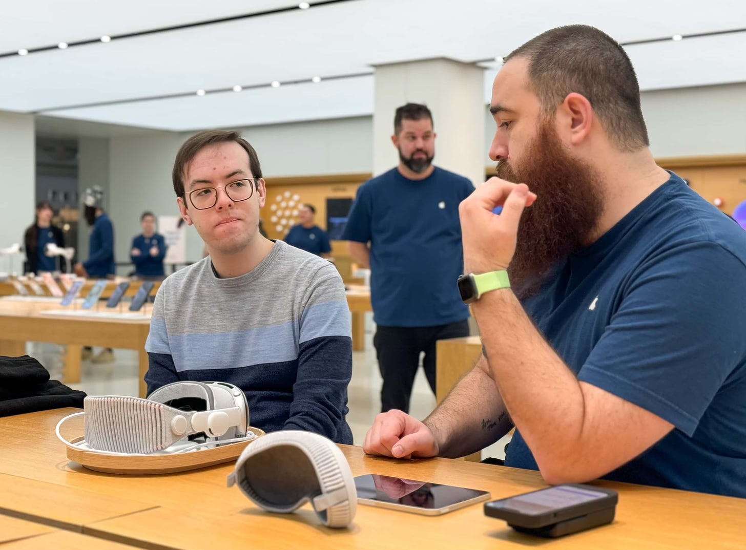 My brother tries Apple Vision Pro at Apple Mayfair