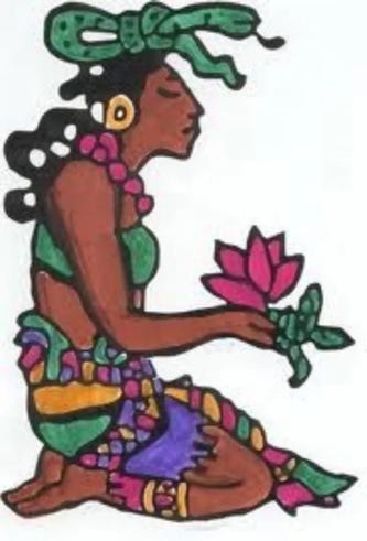 Ixchel, the Mayan goddess of fertility & childbirth, associated with the moon. Source:Antigüeña Spanish Academy 