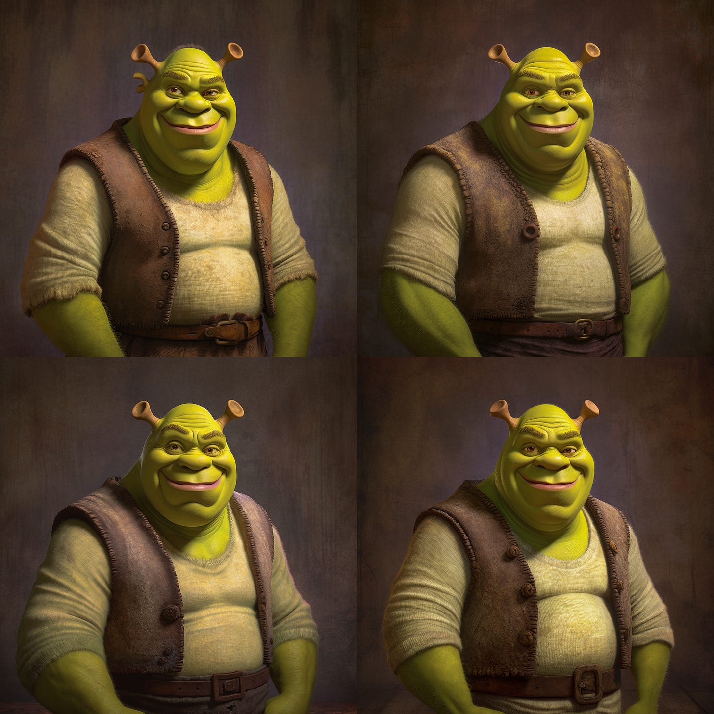 Four Shrek image variations based on original image #3