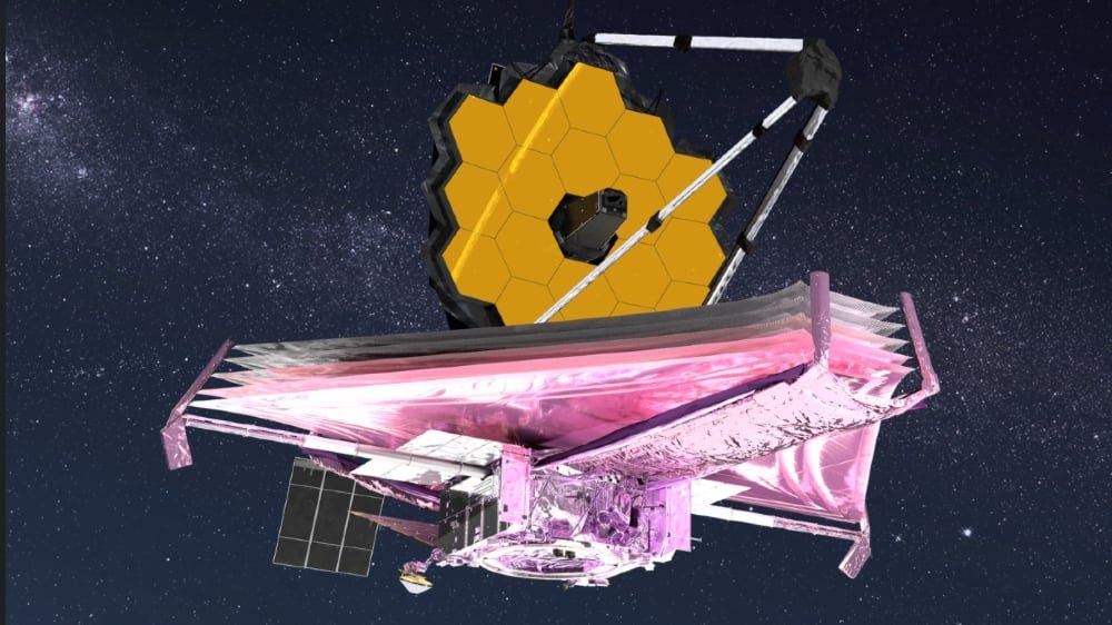 Artist rendition of the James Webb Space Telescope in space