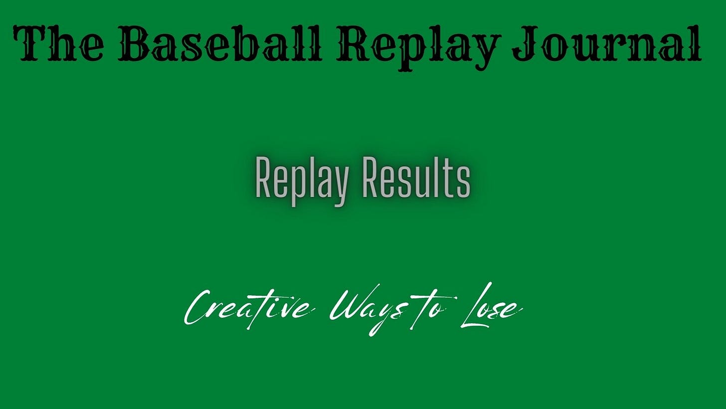 Baseball Replay Journal