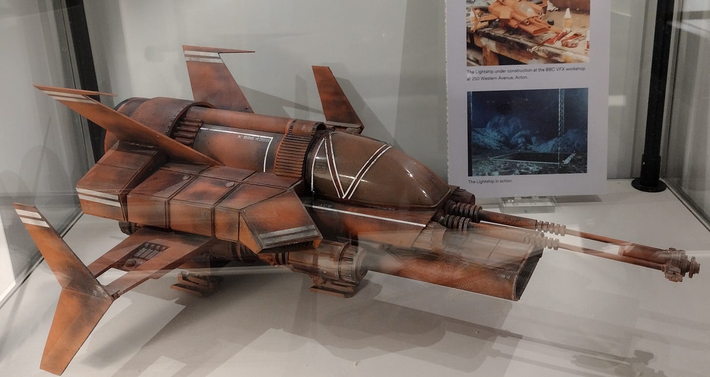 A model of the spaceship Wildfire from Red Dwarf