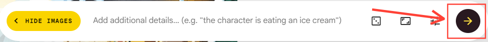 "Submit" button in Whisk, next to an empty text prompt box