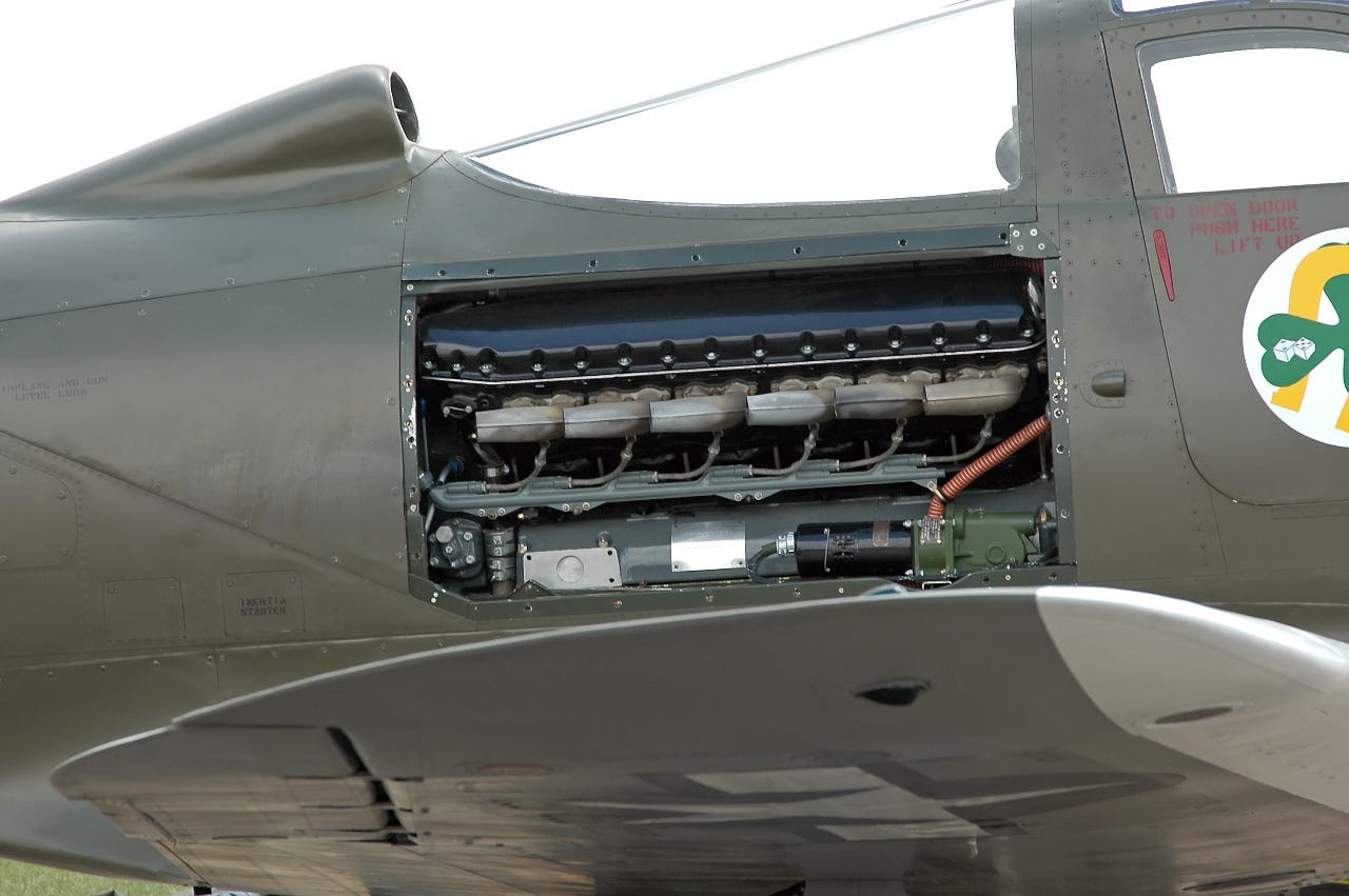 P-39Q engine bay open
