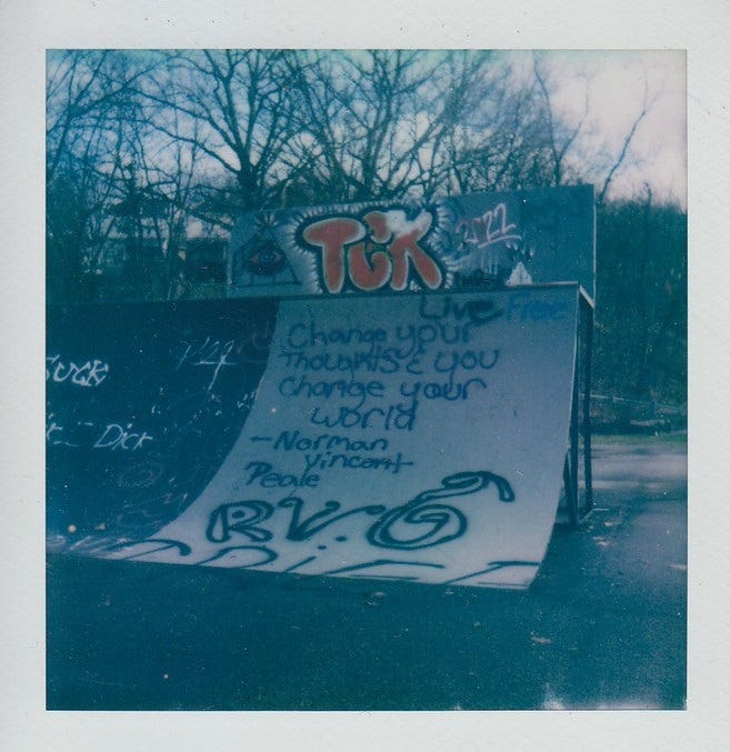 Polaroid of Sheraden skate park on Tuxedo Street.