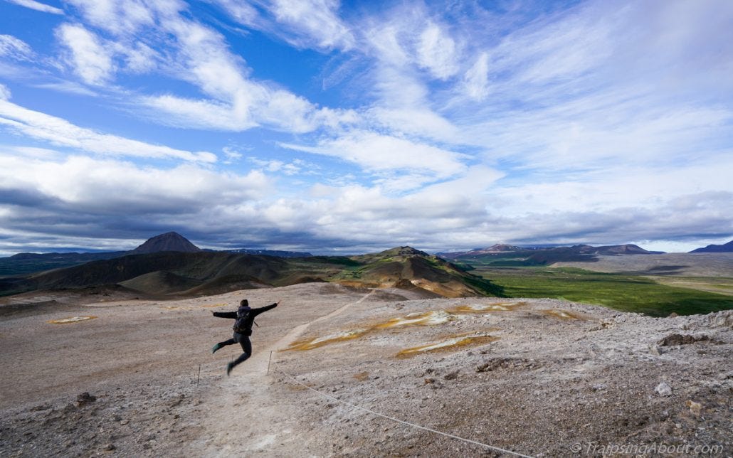 Hiking on a volcano. Tourists do the dumbest things...