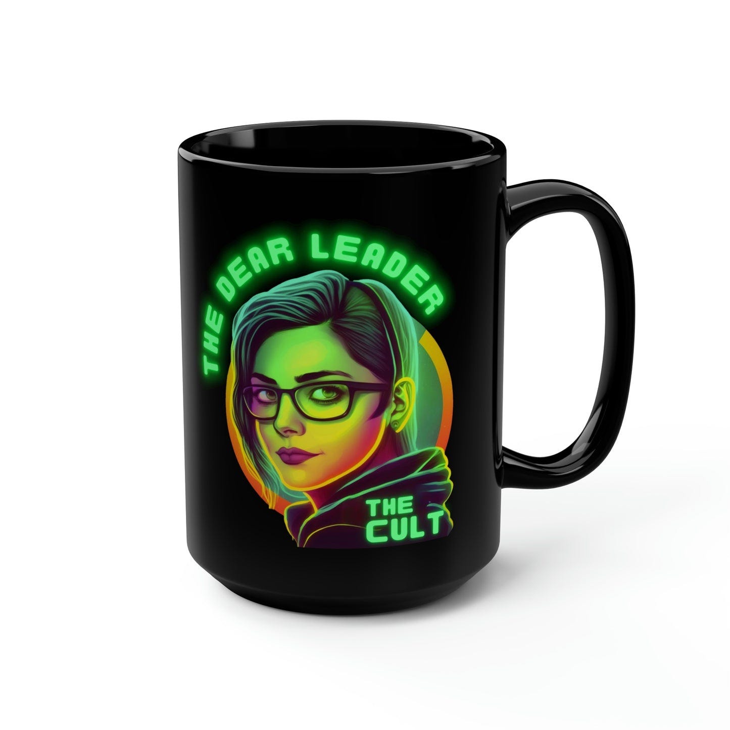 The Dear Leader Cult Black Mug, 15oz