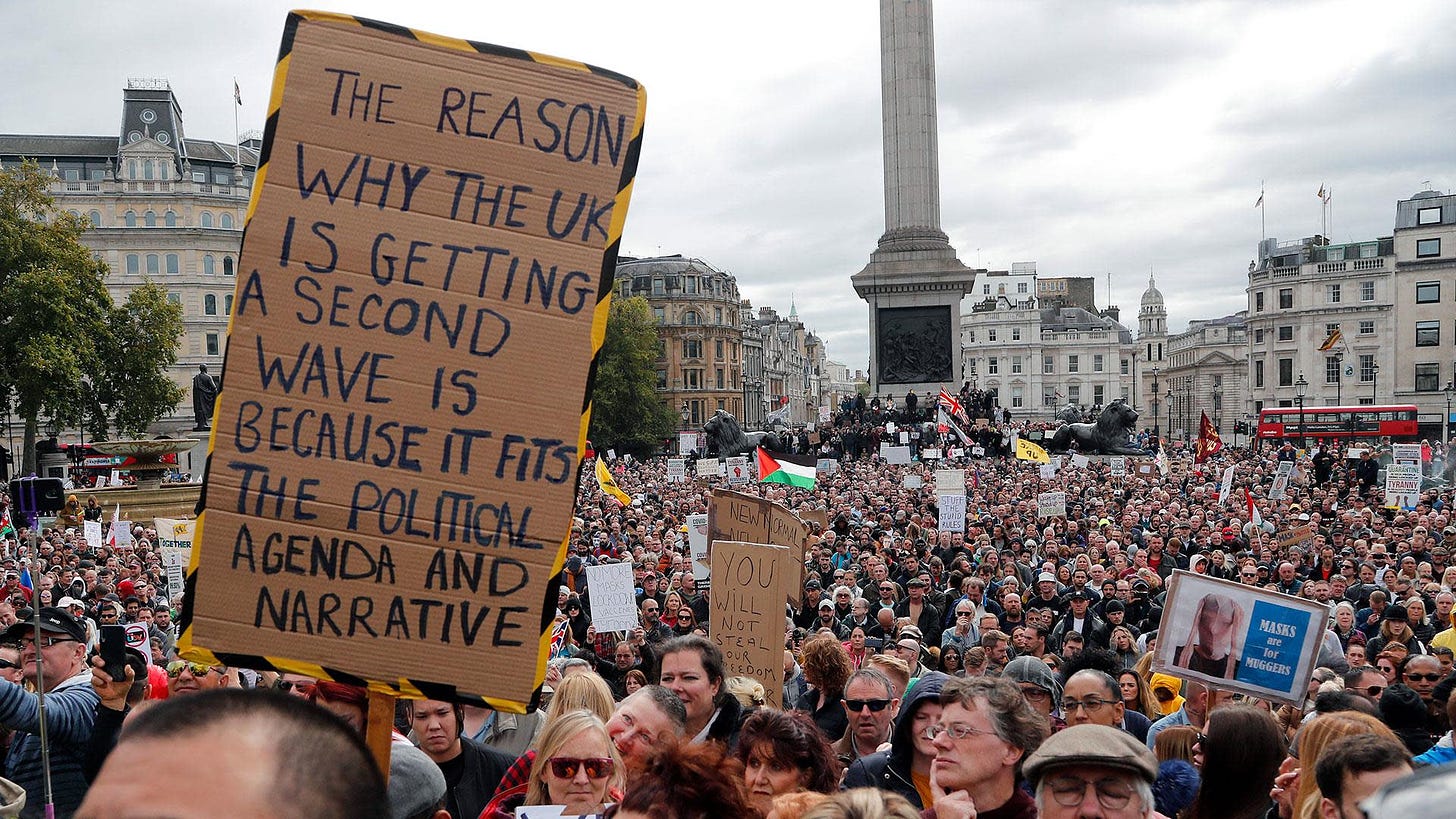Massive anti-lockdown protest fills up Trafalgar Square in London [Video]