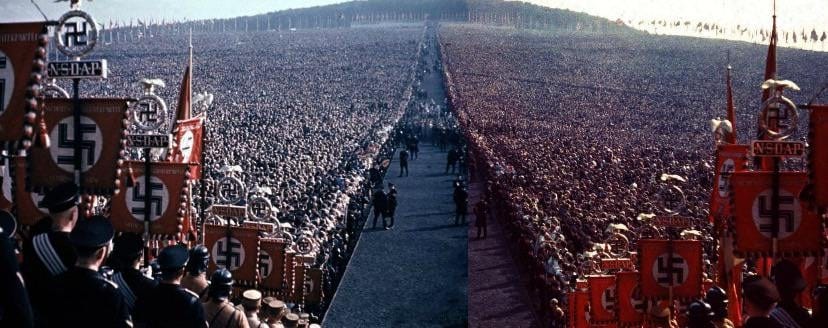 The massive Nazi rally at Reichserntedankfest in 1934, attended by over  700,000 people. : r/ww2