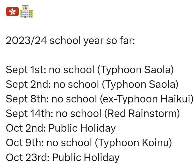 Hong Kong to issue T8 signal at 12.40pm on Sunday as Typhoon Koinu