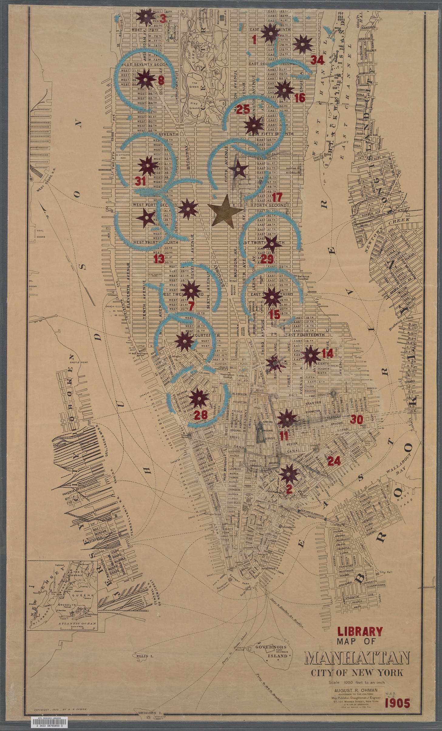 1905 map of manhattan