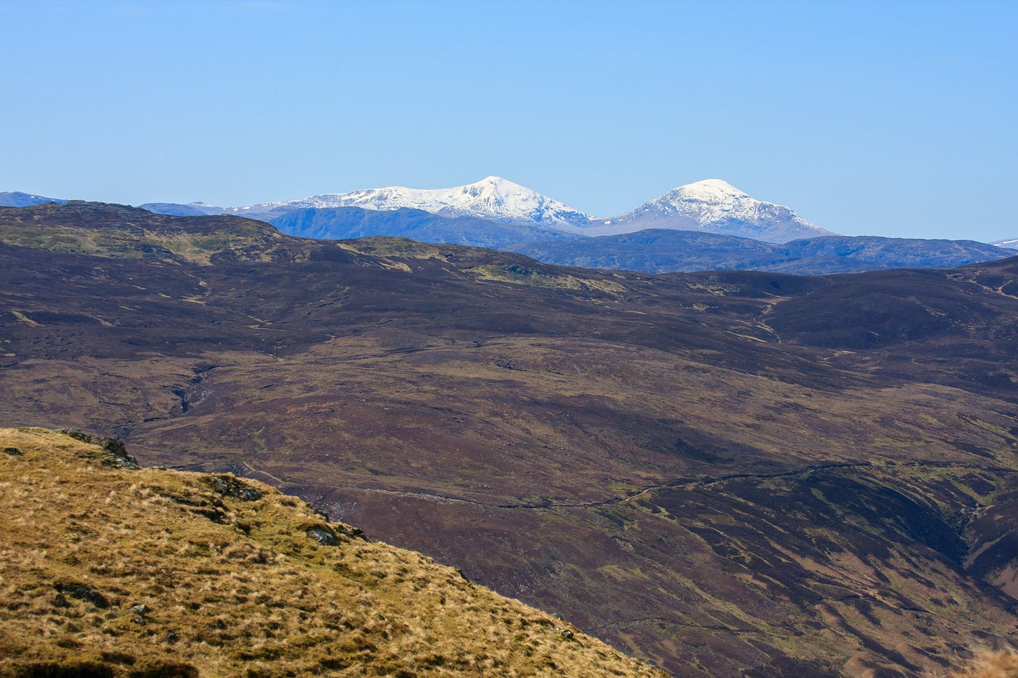 View to Stob Binnien and Ben More across the empty moorland where wind turbines may be built © Felicity Martin View to Stob Binnien and Ben More across the empty moorland where wind turbines may be built © Felicity Martin