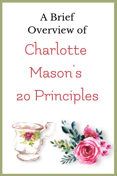 Charlotte Mason homeschool method 20 principles