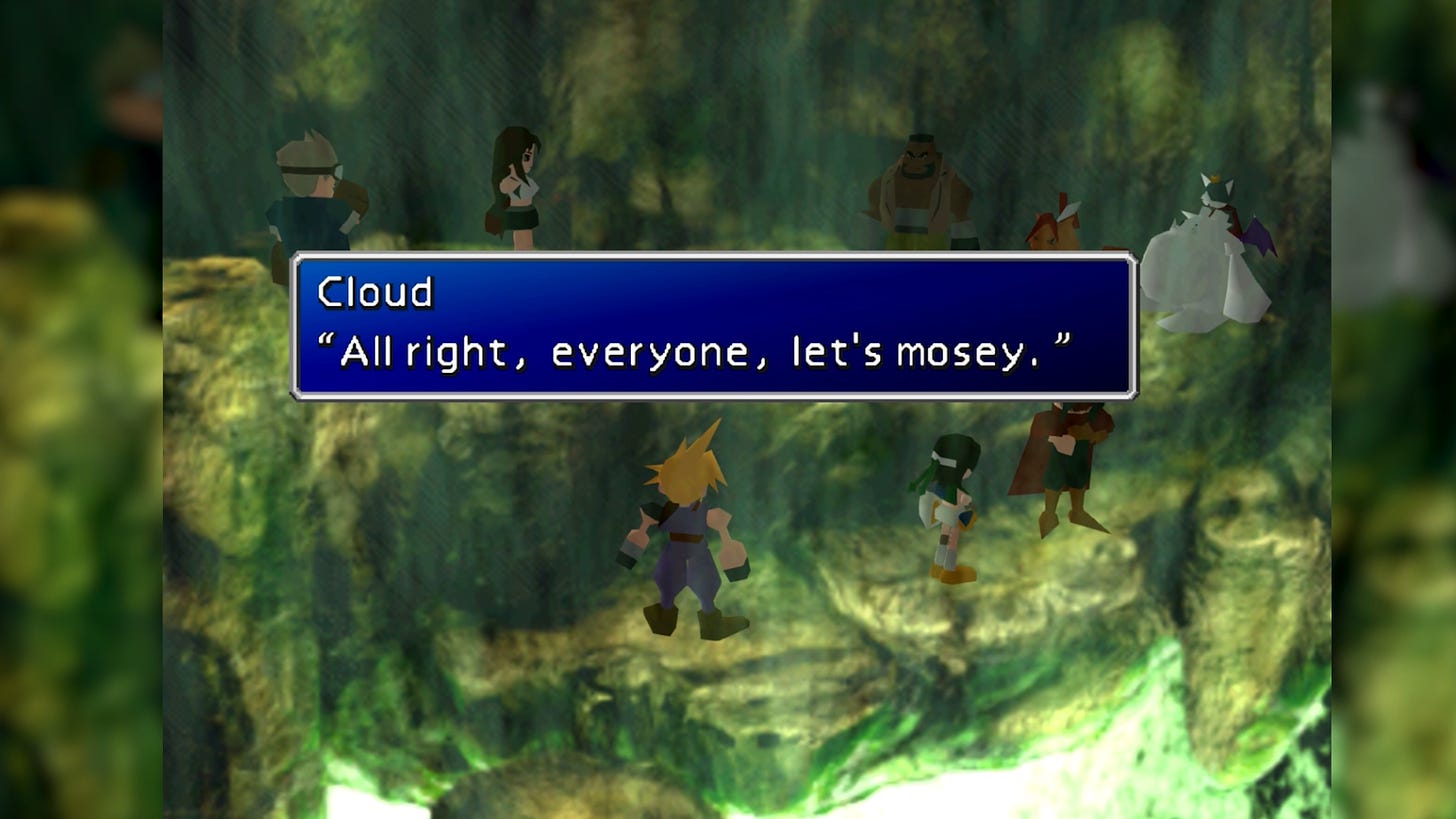 Cloud: "All right, everyone, let's mosey."