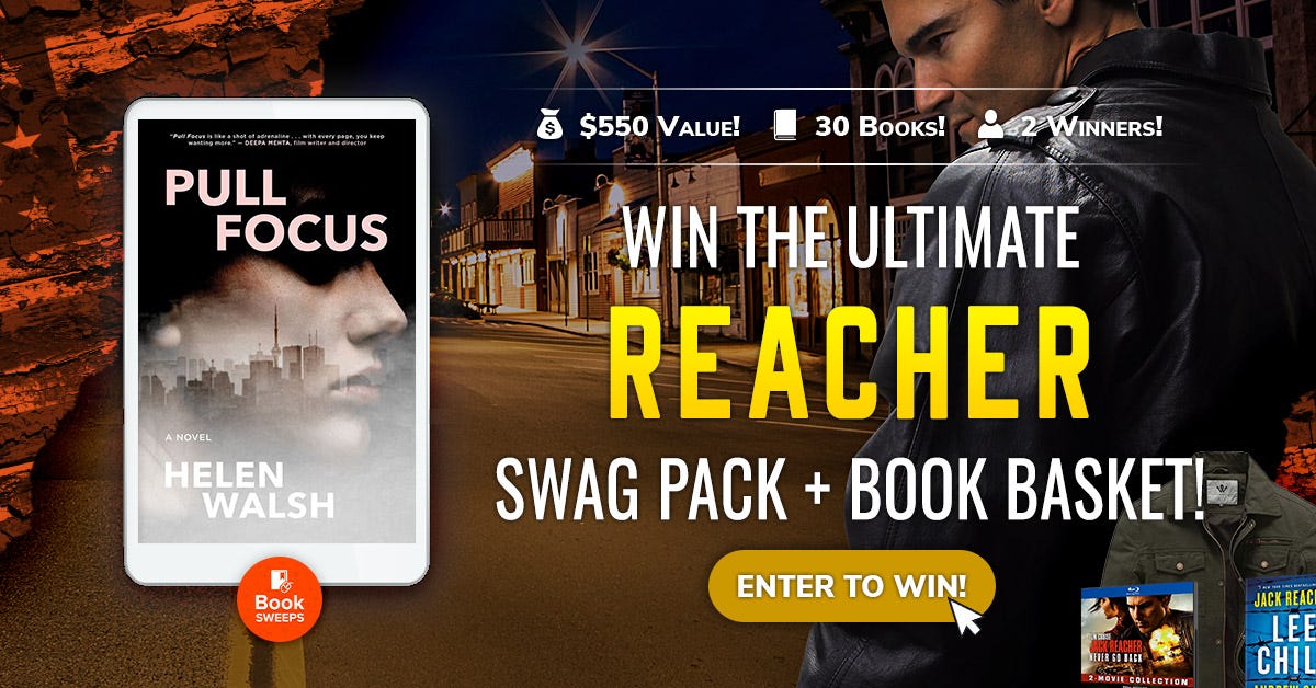 A picture of a Booksweeps Give-away featuring the novel Pull Focus.