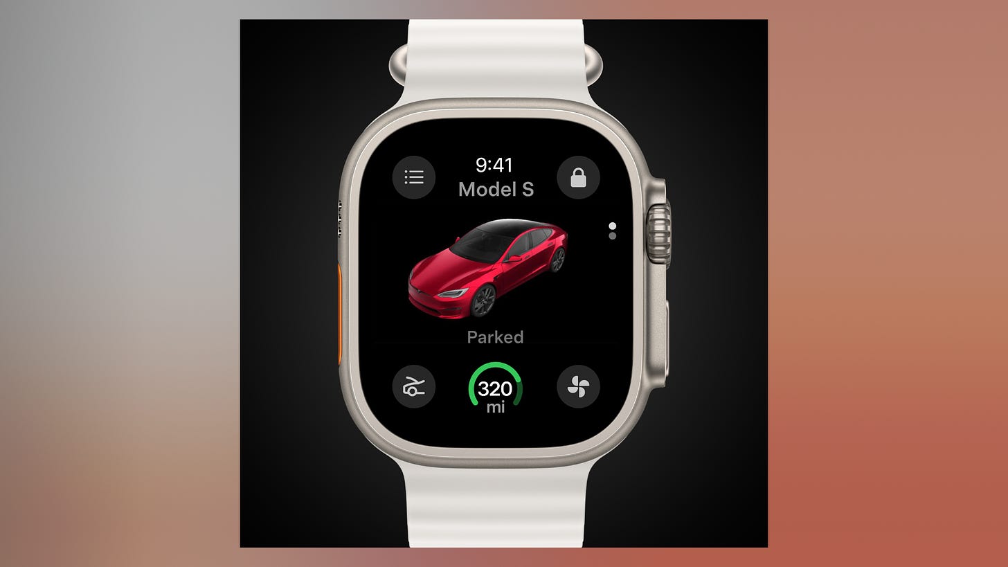 Tesla Apple Watch app