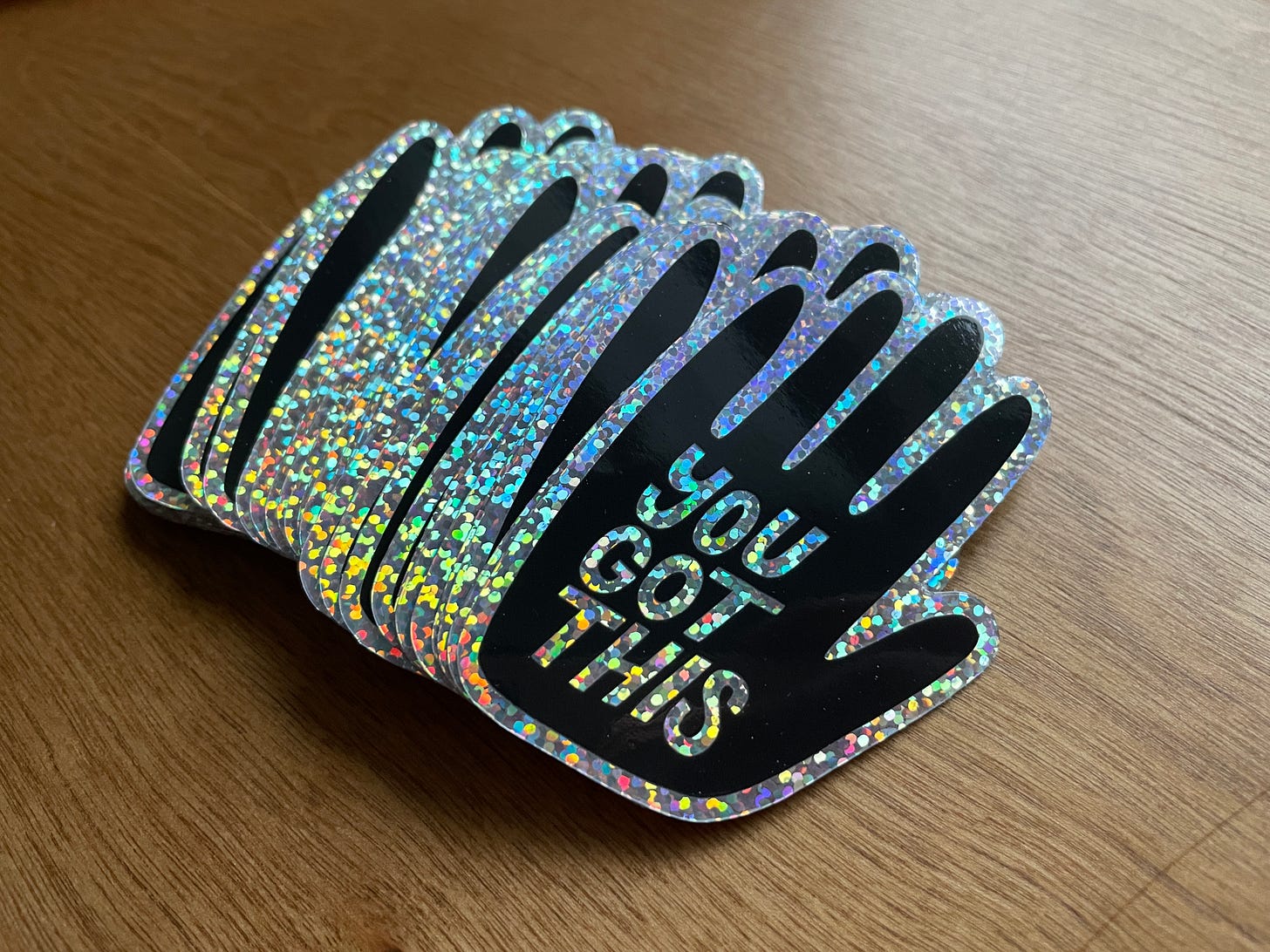 you got this glitter vinyl sticker high five.JPG