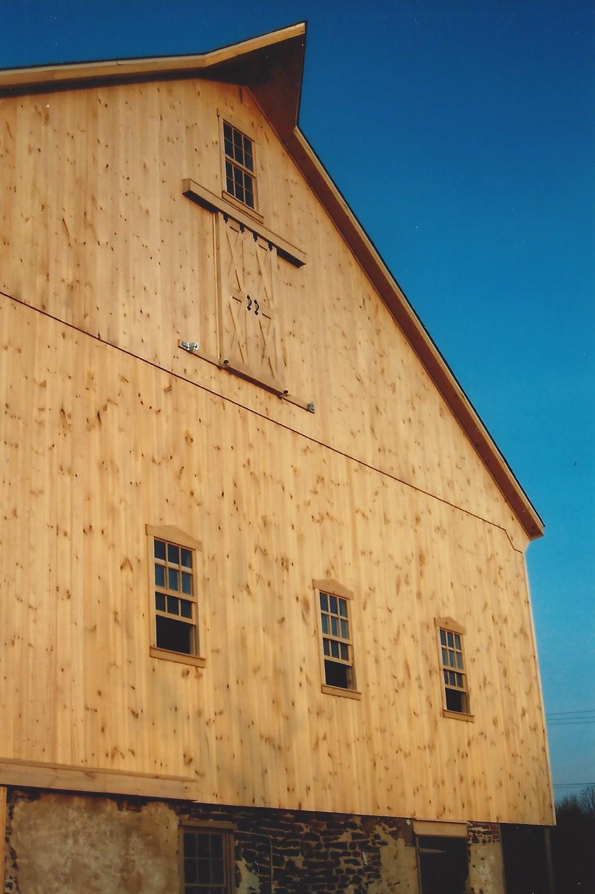 A newly built barn