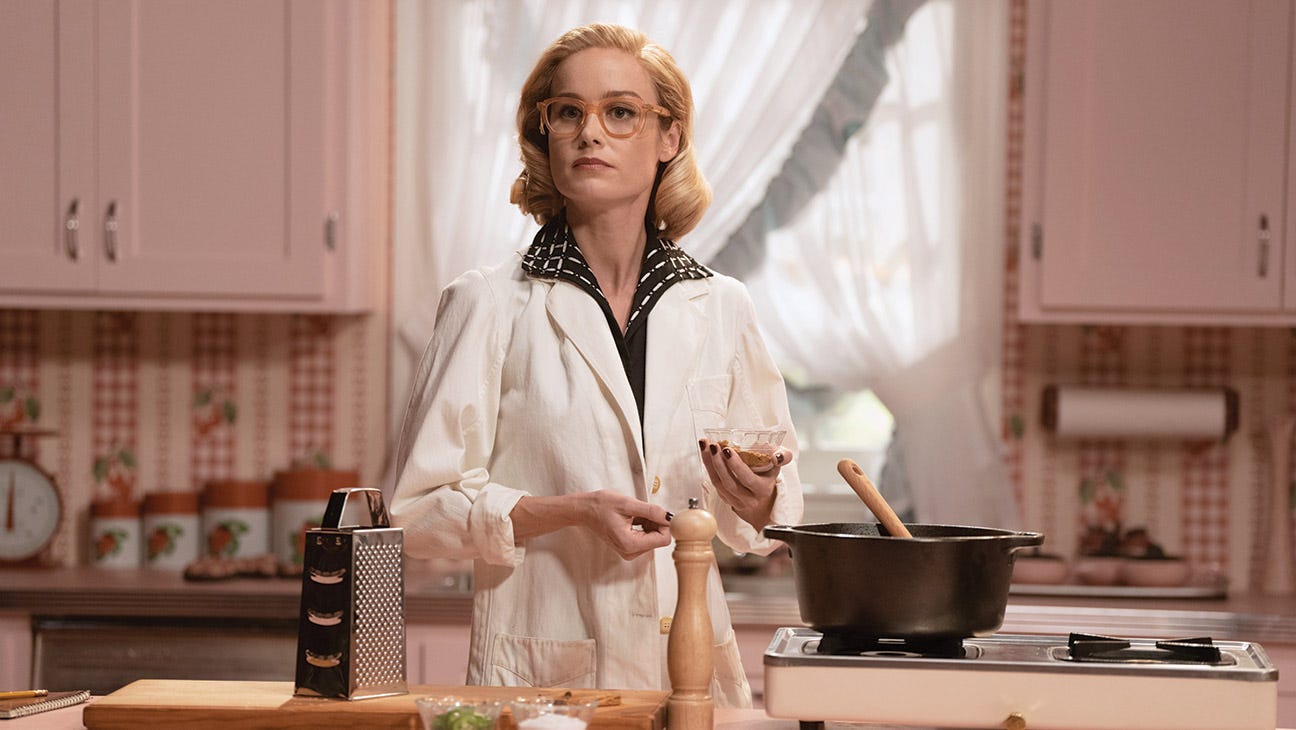 Brie Larson stars as Elizabeth Zott on Apple TV Plus’s Lessons in Chemistry, based on Bonnie Garmus’ 2022 novel of the same name. The limited series garnered 10 Emmy nominations. Brie Larson stars as Elizabeth Zott on Apple TV Plus’s Lessons in Chemistry, based on Bonnie Garmus’ 2022 novel of the same name. The limited series garnered 10 Emmy nominations.