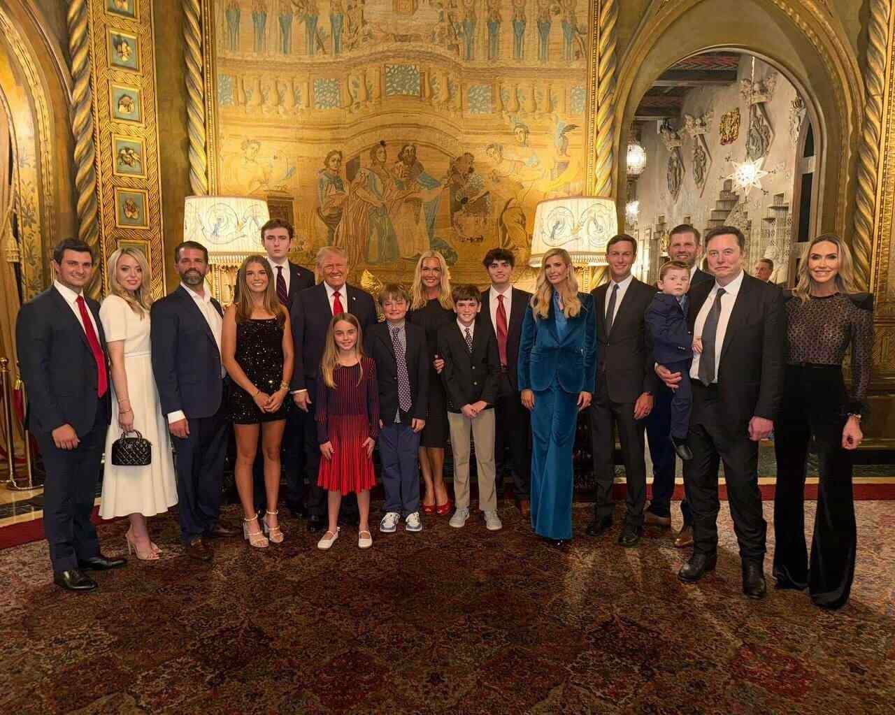 Trump family photo includes Elon Musk.