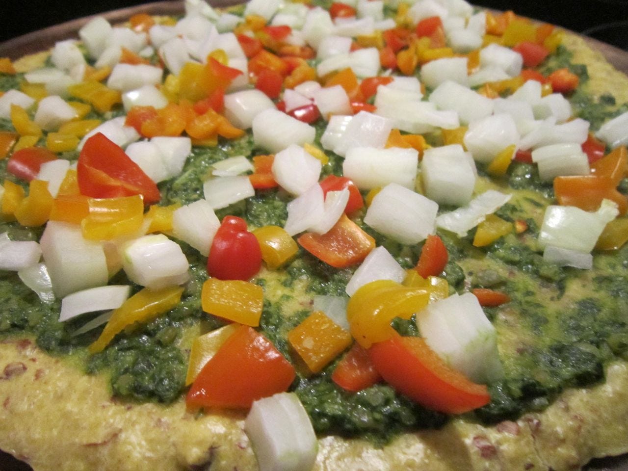 Gluten free pesto pizza!