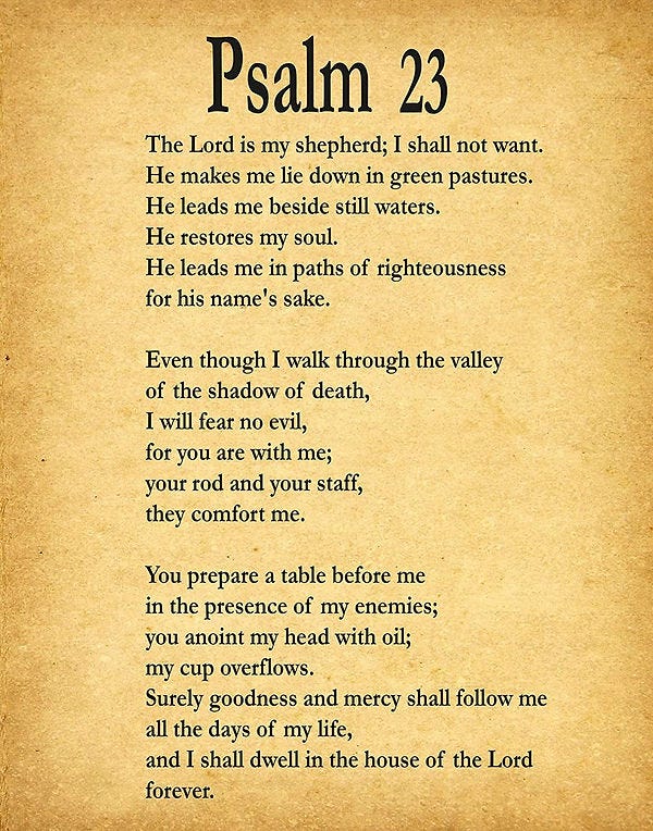 Psalm 23 and spreading the faith during this Pandemic