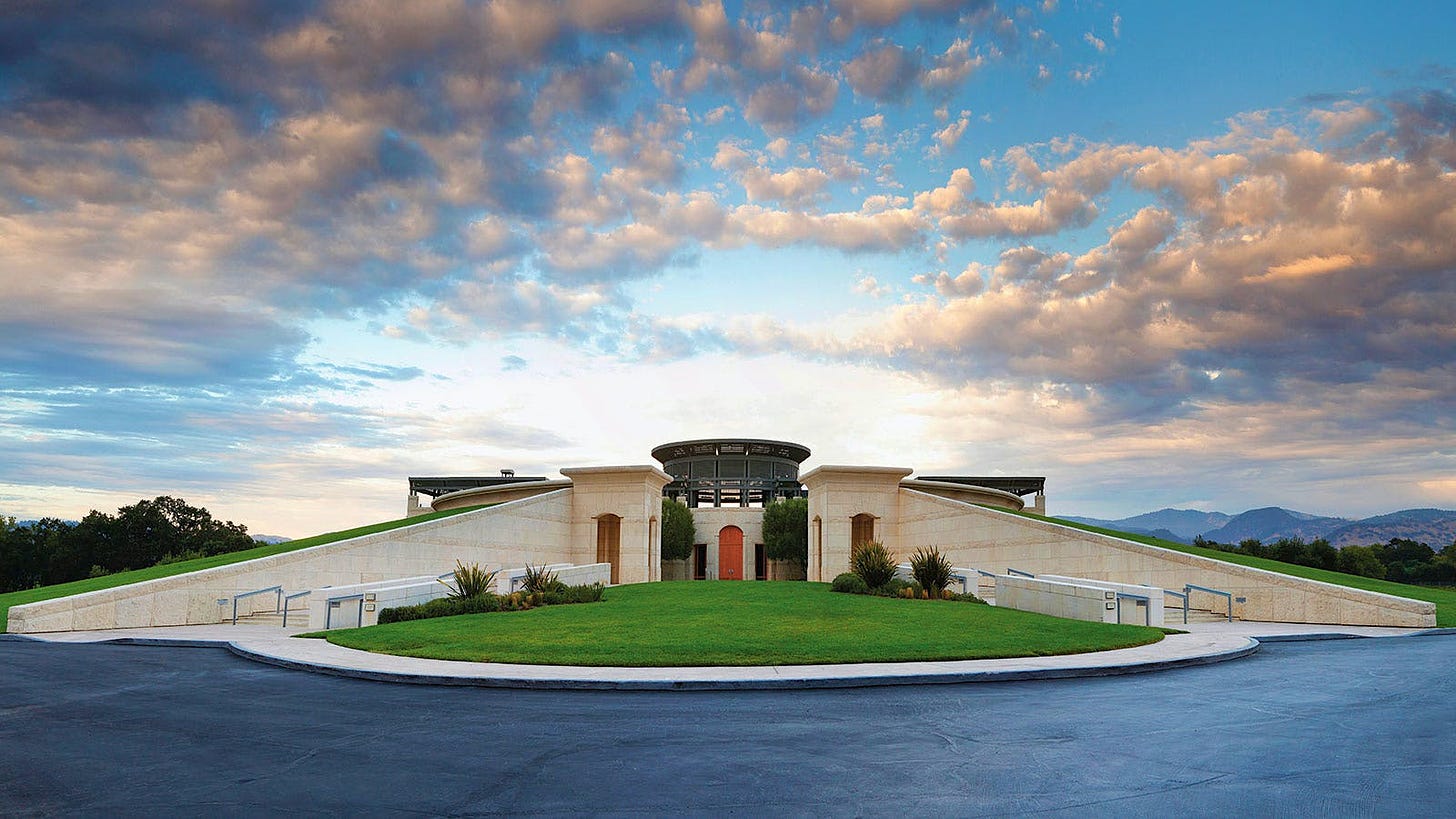 Landscape view of Opus One winery in Napa, California