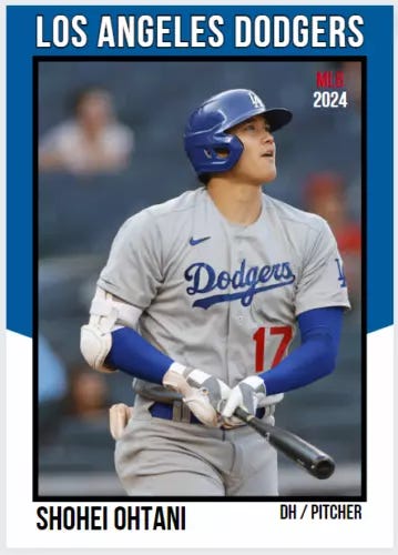 2024 Shohei Ohtani trading card