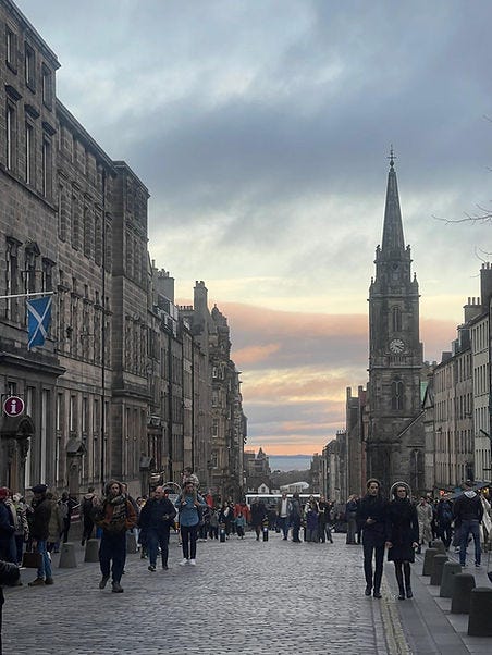 The Royal Mile at sunset