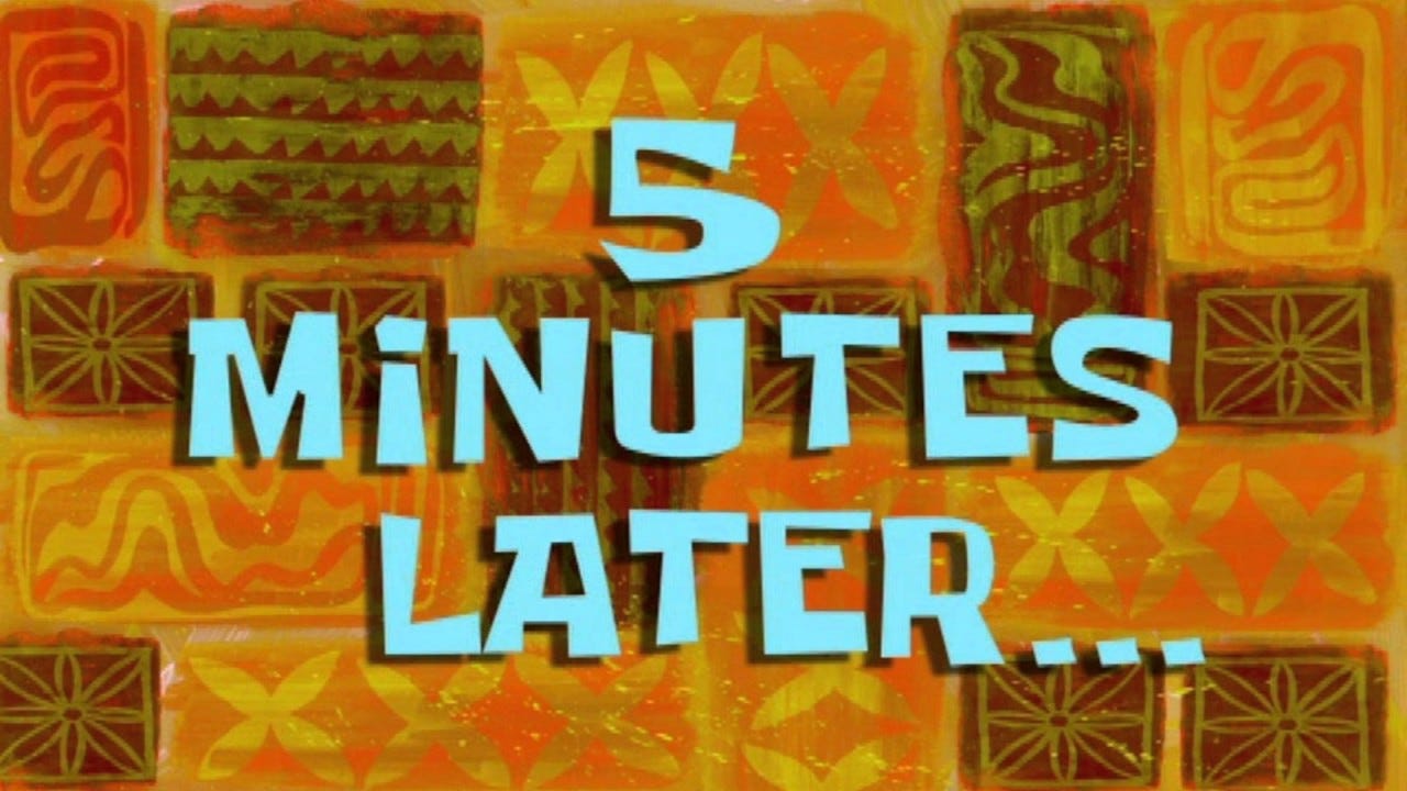 5 Minutes Later... | SpongeBob Time Card #64 - YouTube