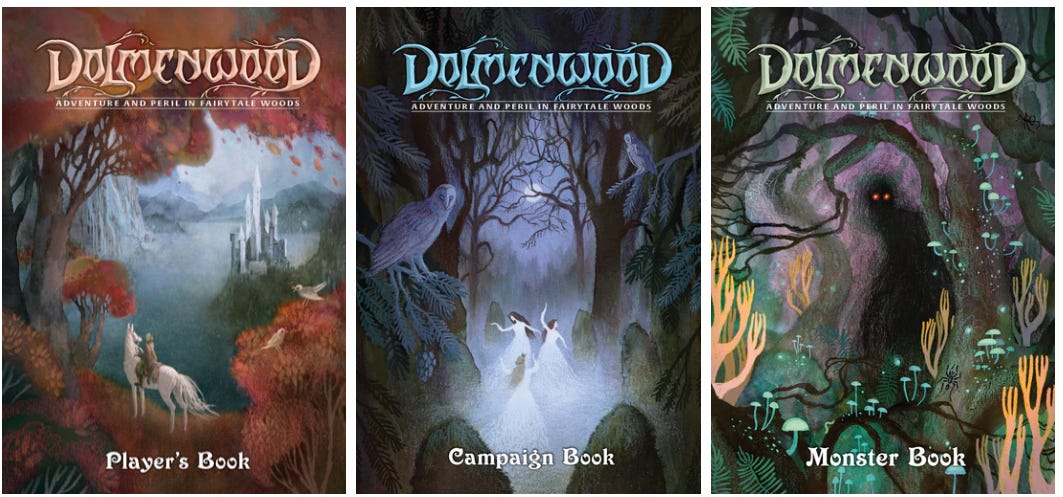 Dolmenwood book covers