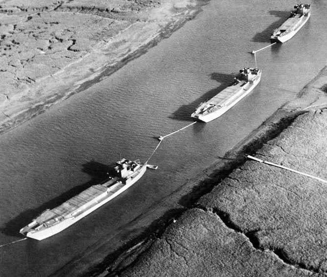 Some of the dummy landing craft used in estuaries and harbours in south-east England in the lead up to D-Day