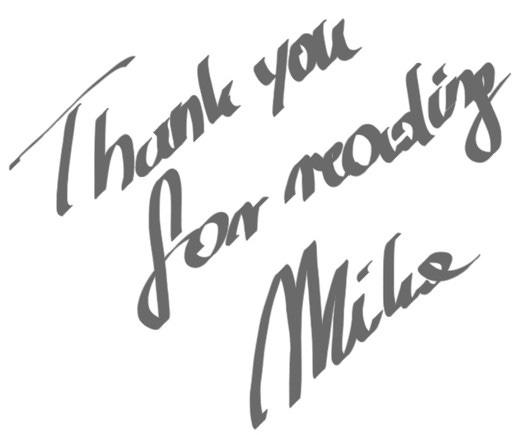 Handwritten note in cursive script saying "Thank you for reading, Mika."