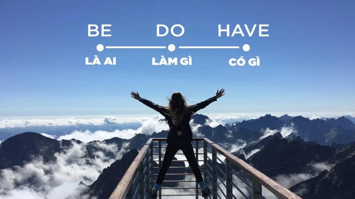 May be an image of 1 person, horizon, cloud, mountain and text