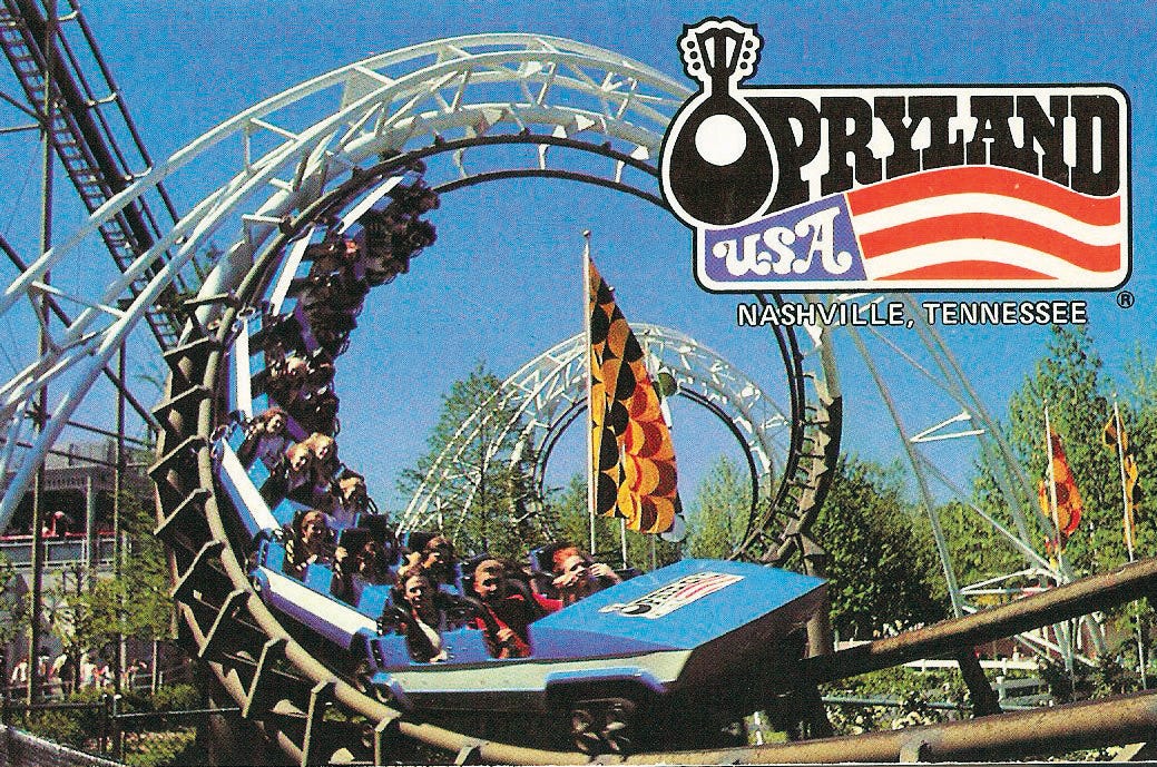 wabash cannonball roller coaster at opryland usa