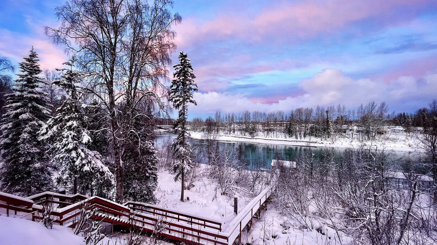 winter landscape by river