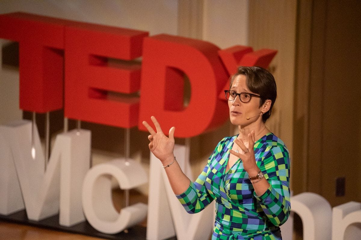 Christine speaking at TEDxMcMinnville